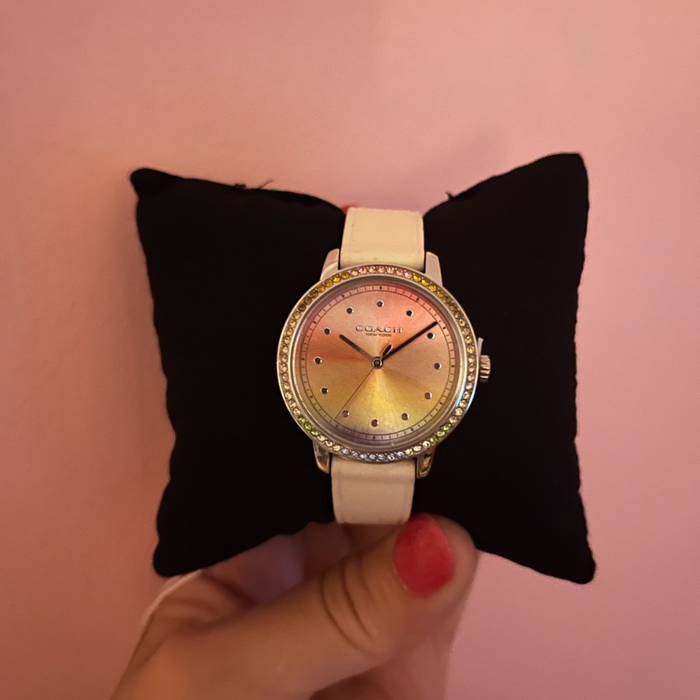 Coach Rayden Watch 32 MM Rainbow/Chalk with Crystal Accents